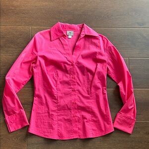 Worthington Hot Pink Button Down Shirt | Business Casual | Office | Pink